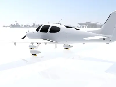 Cirrus SR22 Low Poly Static Airport Low-poly 3D model