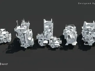  40 Destroyed Building Vol 07 3D model