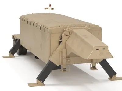 TPY2 X-band Radar of M983 Tractor Truck GMD THAAD Defense  3D model