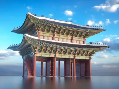 Korea Gyeongbokgung Geunjeongmun Gate - Joseon Palace 3D model