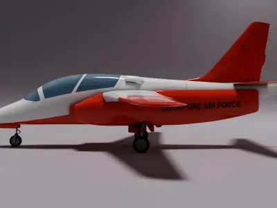 ALENIA Aermacchi S-211 - Military Jet Trainer - THE WARRIOR - Low-poly 3D model