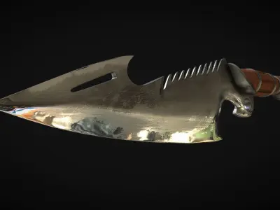 Vintage Pirate Knife Low-poly 3D model