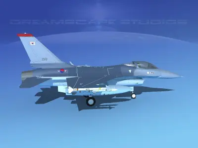 Gen Dyn F-16A Falcon S Korea 3D model