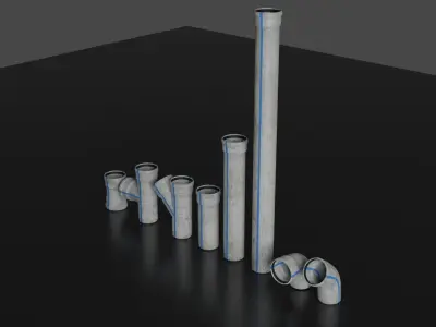 obsolete pvc pipe Low-poly 3D model