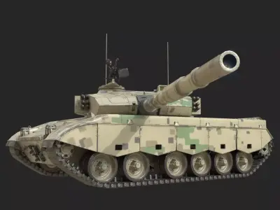4 coatings of PLA Army ZTZ96A ZTZ-96A Main Battle Tank MBT Low-poly 3D model