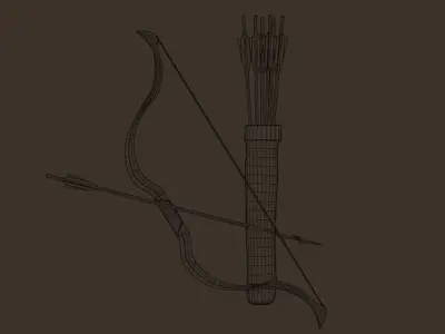 Bow and arrows Free low-poly 3D model