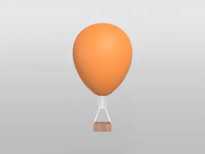 Hot Air Balloon v1 004 Low-poly 3D model