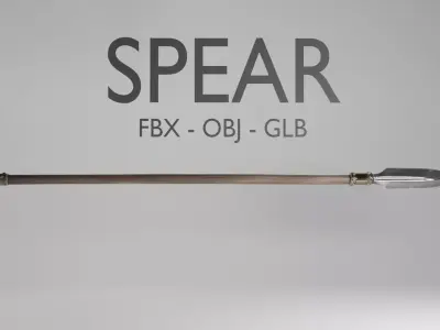 Fantasy Spear 3D Model - Medieval Weapon - FBX OBJ GLB 3D model