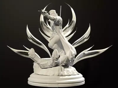 SciFi Hero Warrior Statue High Detail 3D Character Sculpt 3D print model
