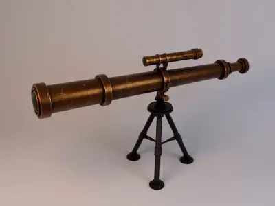 Realistic Astronomical Telescope Low-poly 3D model