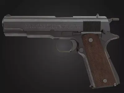 Colt M1911 Pistol Low-poly 3D model