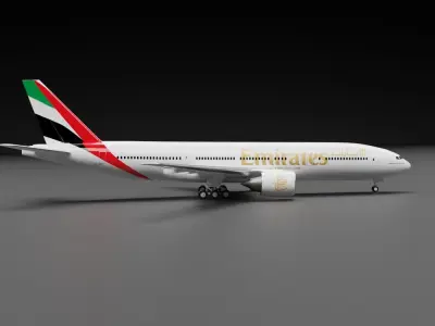 Boeing 777-200LR Emirates Livery 3D model