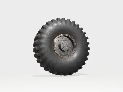 Tire Old Used Low-poly 3D model