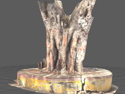 Old Tree Trunk of Pipal tree 3D model