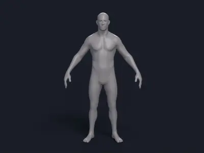 Male Base Mesh Realistic Low-poly 3D model