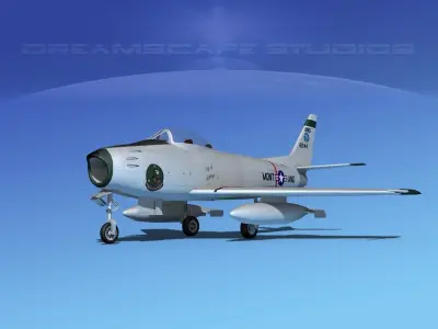 North American F-86 Sabre Jet Montana ANG 3D model