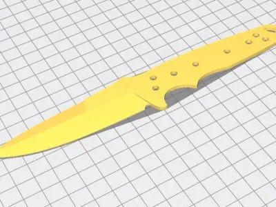 Hunter dagger knife for knife makers including PDF sheet 3D print model