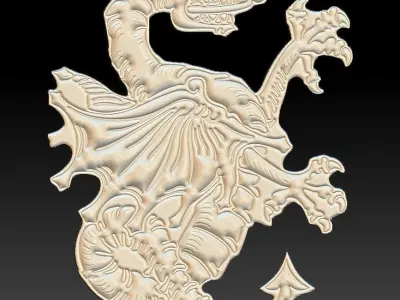 Dragon v1 Suitable for embossing Hot Foil Technique 3D model