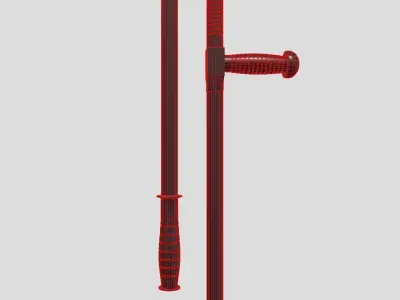 Police Baton Pack Low-poly 3D model