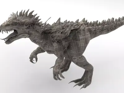 Dragon lizard Viking Dinosaur Statue 4  3D model