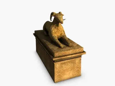Egyptian sphinx ram Low-poly 3D model