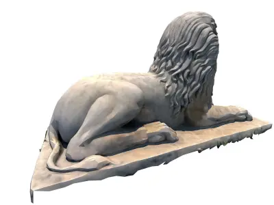 Sculpture-002 statue of lion 3D model
