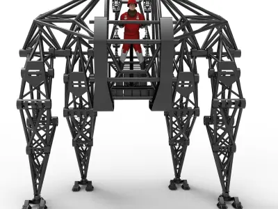 Powered exoskeleton prosthesis 3D model