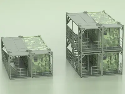 Portable Military Shelter Container Structure 3D model
