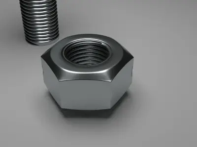 Hex Bolt and Nut 3D model