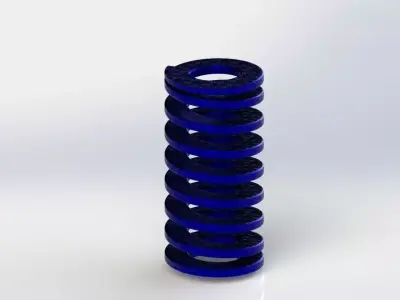 Spring 9 coils chrome - silicone steel Free 3D model