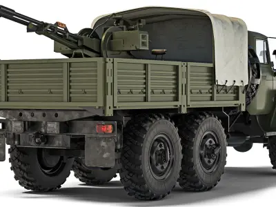 Ural 4320 ZU-23-2 1998 3D model