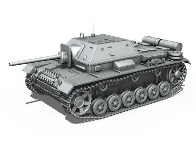 SU-76i Soviet Assault gun  3D model