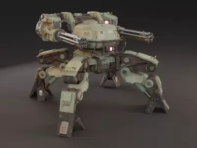 Bot Mite Low-poly 3D model