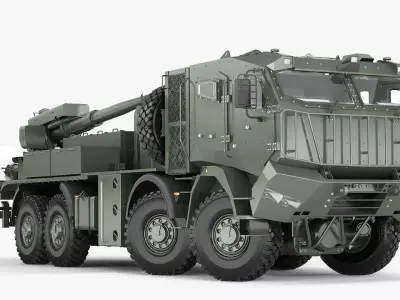 Custom self propelled howitzer 3D model