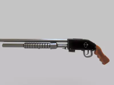 stylish cartoon shot gun 3D model