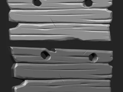Stylized Wooden Plank IMM Brush Pack 21 in One Vol 2 3D model