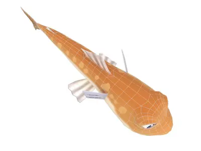 Greater Lizard Fish Cartoon Animated Low-poly 3D model