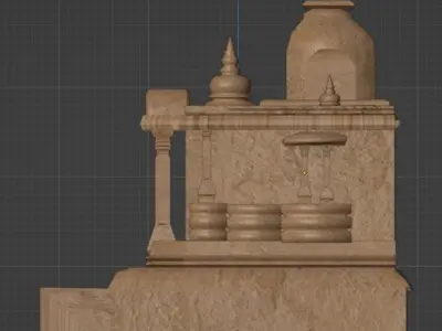  Indian Temple 3D model Low-poly 3D model
