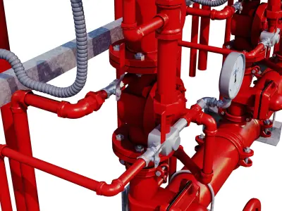 Industrial Pipes 3D model