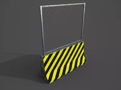 Concrete barrier Low-poly 3D model