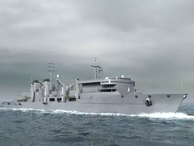 US Navy Supply-class fast combat support USS Low-poly 3D model