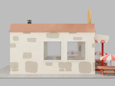 Pizza Parlor Low-poly 3D model