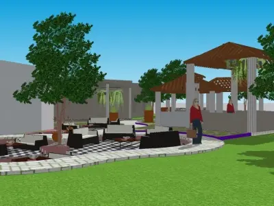 Cafe outdoor 3D model