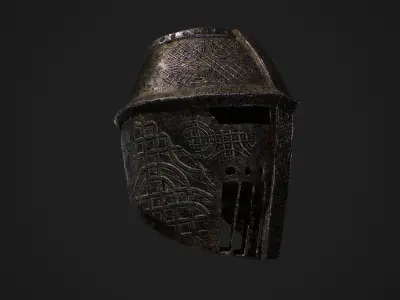 Medieval Crusader Knight Helmet Free low-poly 3D model