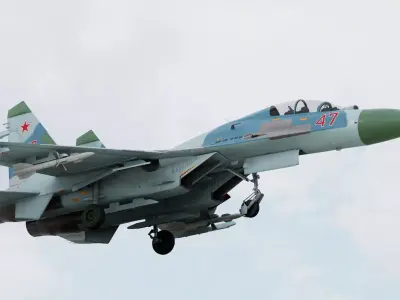 Russian Fighter Jet Sukhoi SU-27UB Flanker C 3D model