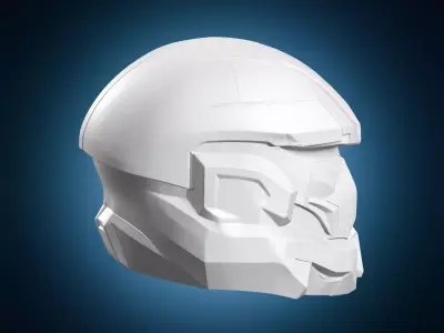 Futuristic Sci-Fi Combat Armored Helmet Design 3D print model