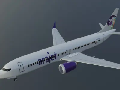 Arajet Boeing 737 Max 8 low poly 3D Model Low-poly 3D model