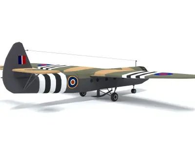 Airspeed AS 51 Horsa WWII Airplane Low-poly 3D model