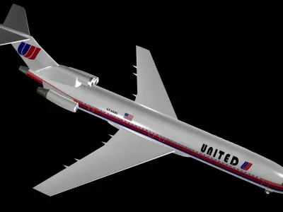 United Airlines 727 - 200 3D model