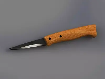 Part tang knife Free 3D model